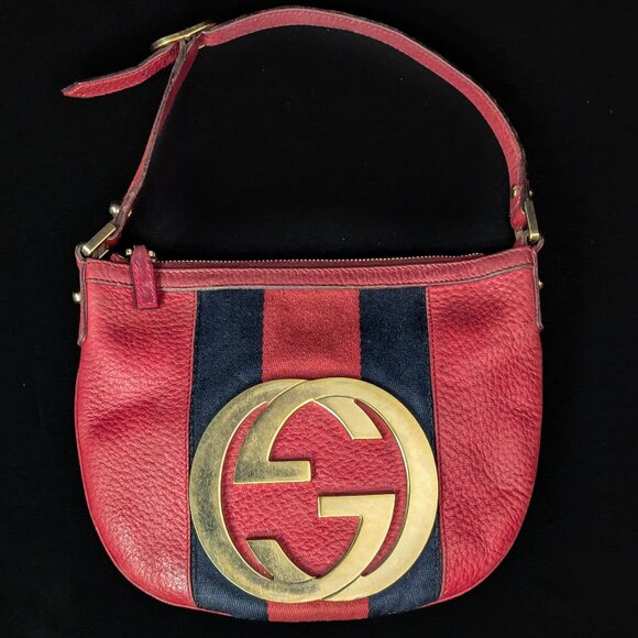 🎉PRICE DROP! 🎉. GUCCI GG Medallion Blondie Stripes Red Leather - RARE - Picture 1 of 14